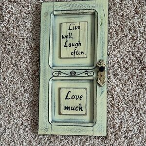 Live Well Laugh Often Love Much Decorative Wall Plaque - Cream